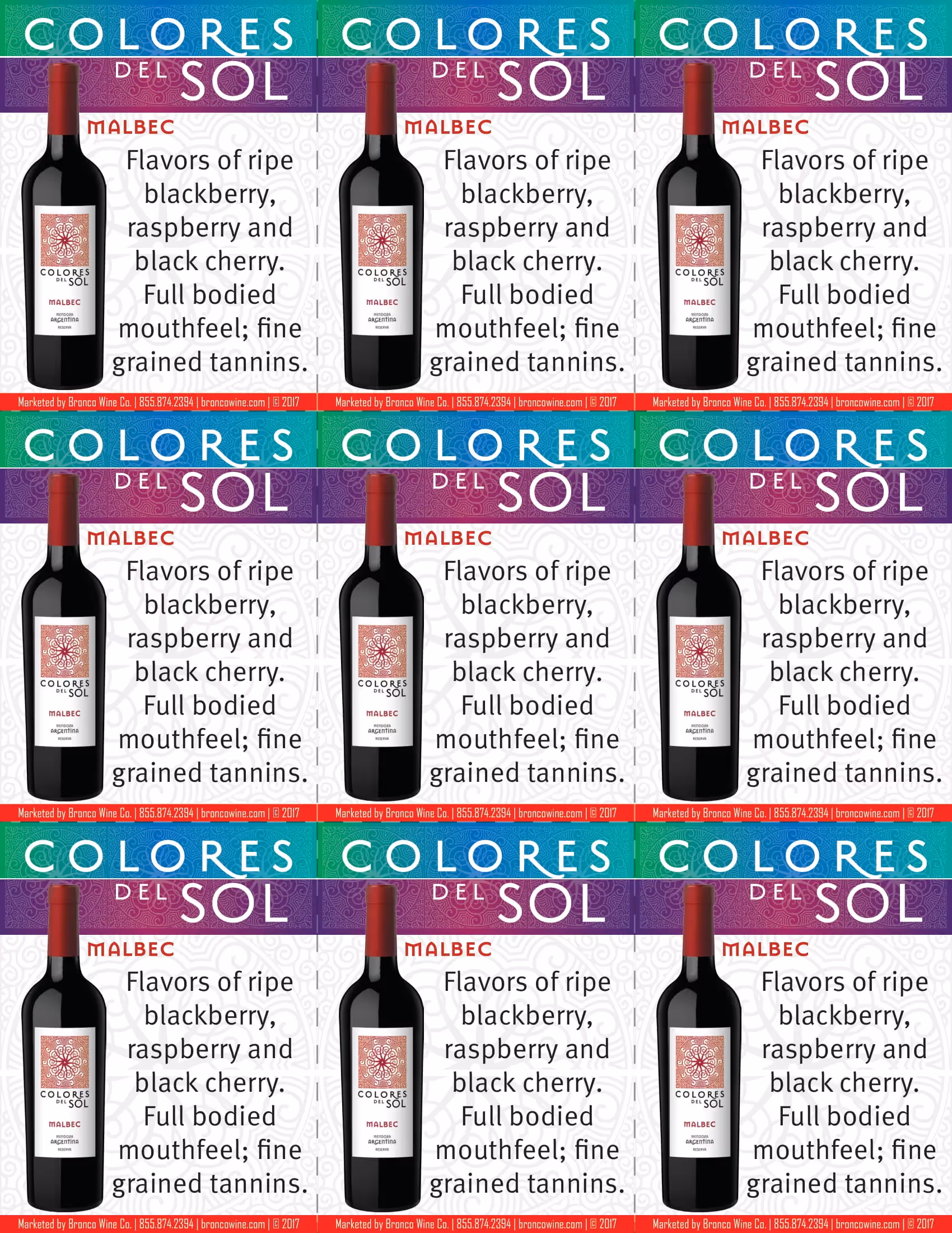 Colores Del Sol Malbec Shelf Talkers preview