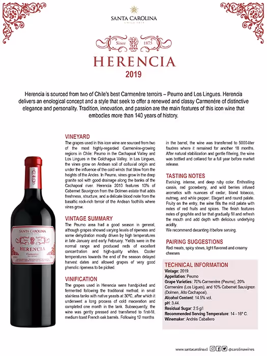 Santa Carolina Herencia Carmenère preview