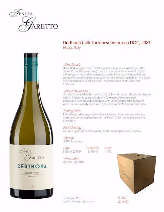 Tenuta Garetto Derthona Tech Sheet preview