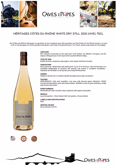 Héritages Côtes Du Rhône White Tech Sheet preview