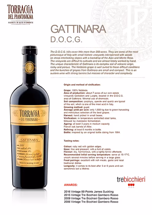 Torraccia Del Piantavigna Gattinara Tech Sheet preview