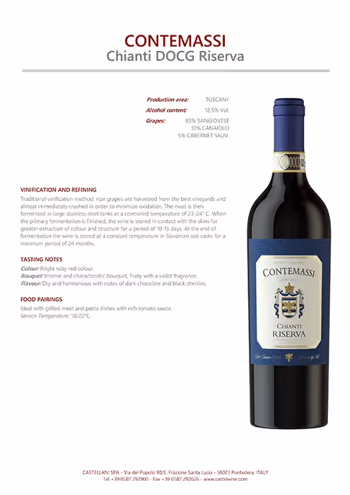 Contemassi Chianti Riserva Tech Sheets preview