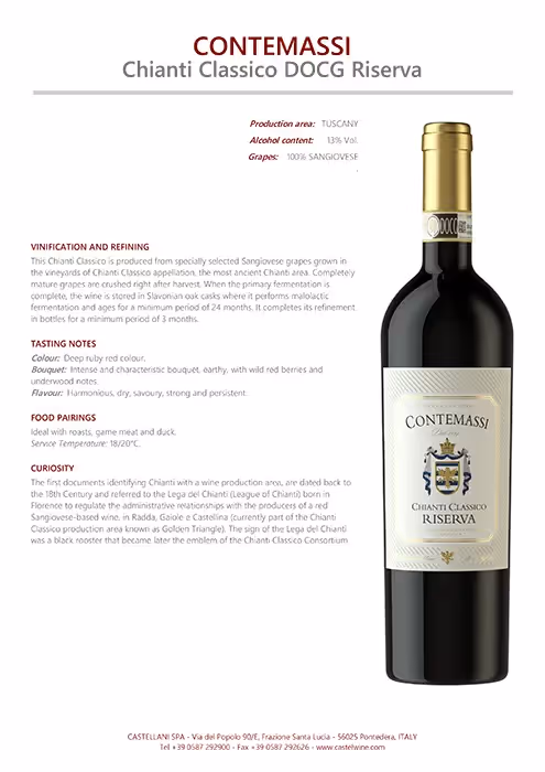 Contemassi Chianti Classico Riserva Tech Sheets preview
