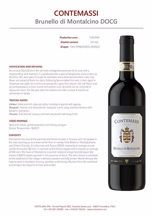 Contemassi Brunello di Montalcino Tech Sheets preview