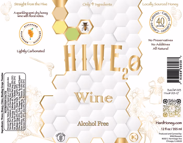 Hive₂o Non-Alcoholic Wine Label preview
