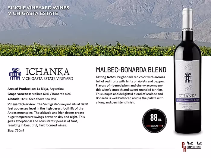 Ichanka Vichigasta Malbec Bonarda Blend Tech Sheet preview