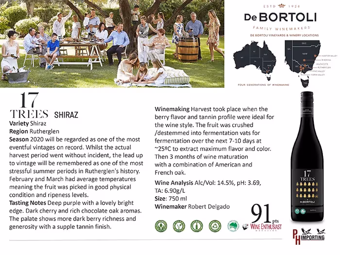 DeBortoli 17 Trees Shiraz Tech Sheet preview