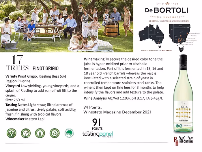 DeBortoli 17 Trees Pinot Grigio Tech Sheet preview