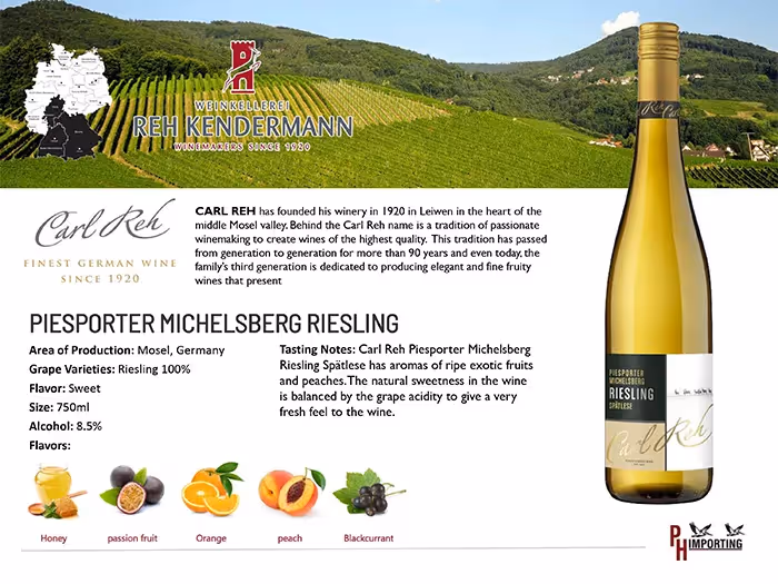 Carl Reh Piesporter Michelsberg Riesling Tech Sheet preview