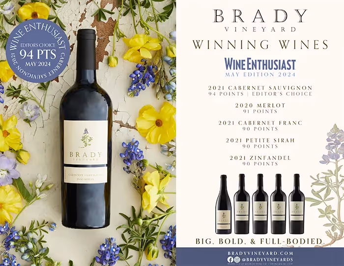 Brady Vineyards Family Accolade Sheet preview