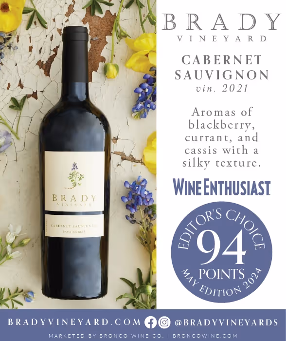 Brady Vineyards Cabernet Sauvignon Accolade Shelf Talker preview