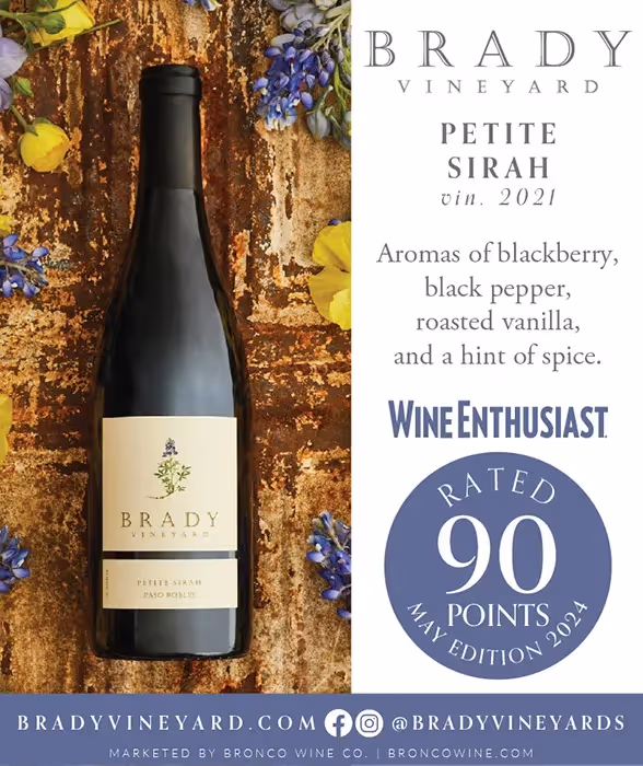 Brady Vineyards Petite Sirah Accolade Shelf Talker preview