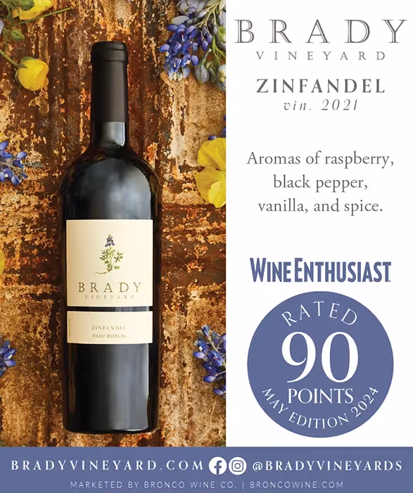 Brady Vineyards Zinfandel Accolade Shelf Talker preview
