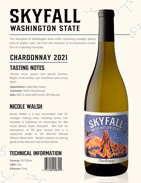 Skyfall Chardonnay Tech Sheet preview