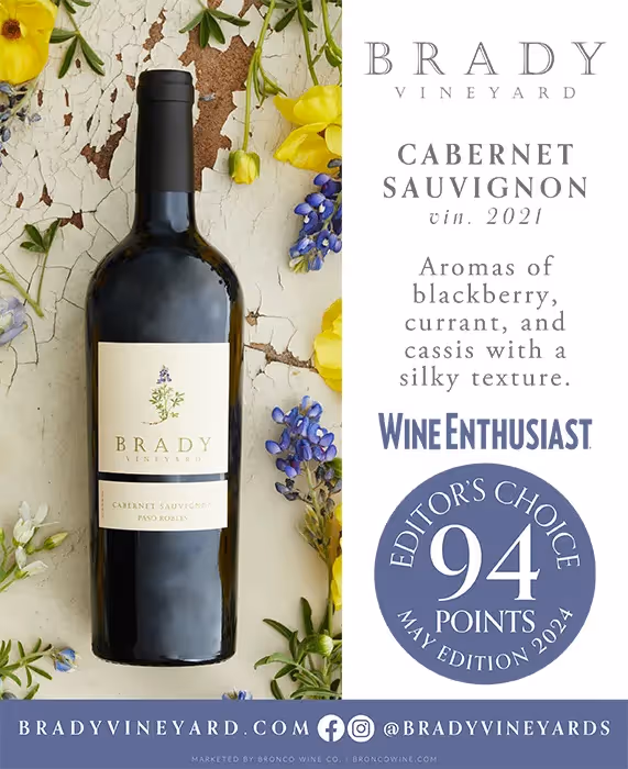 Brady Vineyards Cabernet Sauvignon Accolade Sheet preview