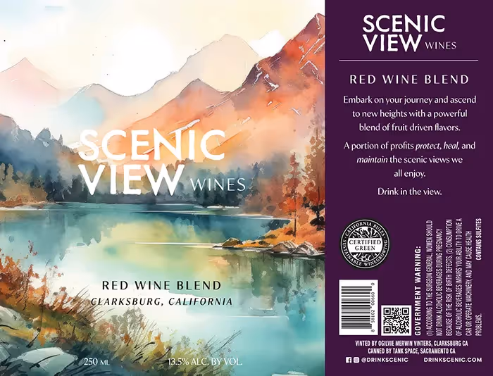 Scenic View Wines Red Wine Label preview