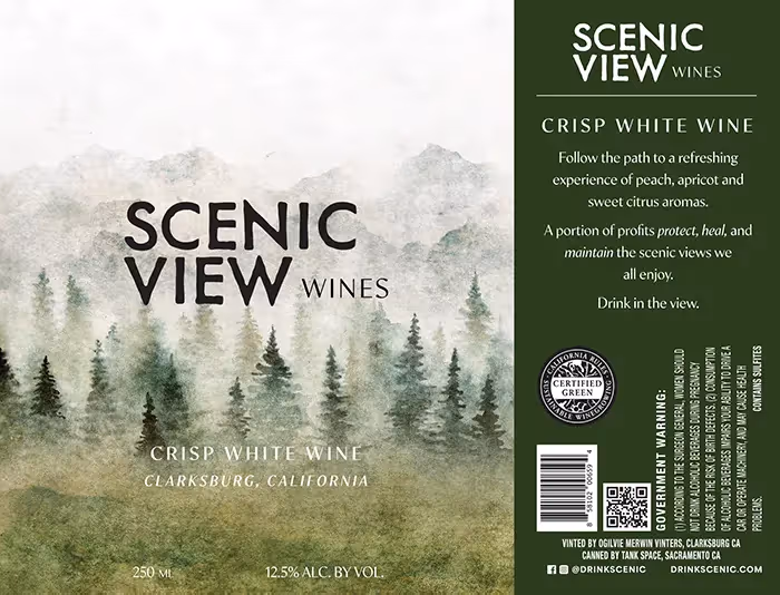 Scenic View Wines White Wine Label preview