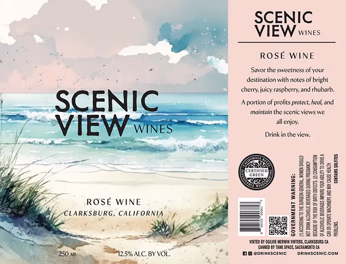 Scenic View Wines Rosé Wine Label preview