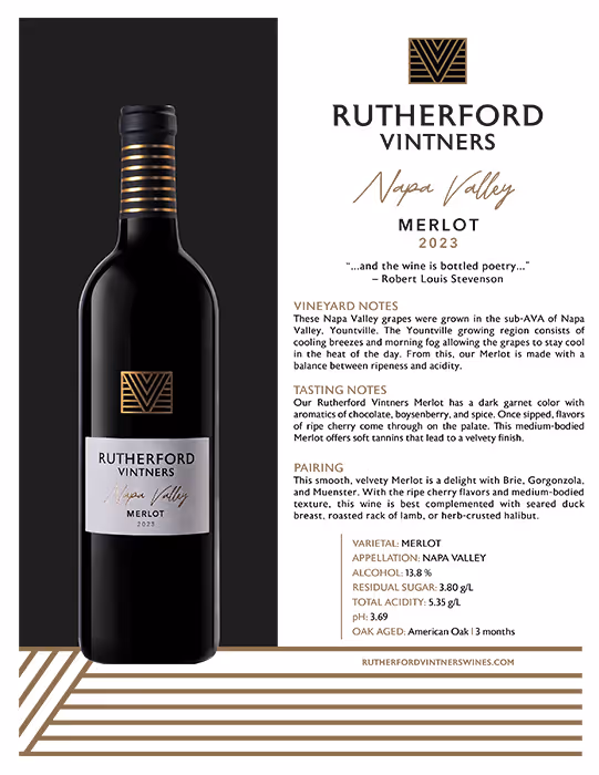 Rutherford Vintners Merlot Tech Sheets preview