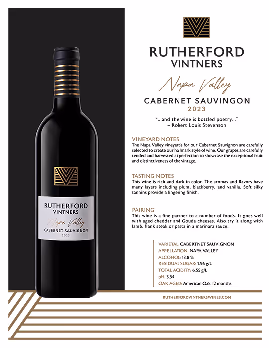 Rutherford Vintners Cabernet Sauvignon Tech Sheet preview