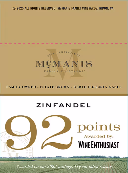 McManis Zinfandel Shelf Talker preview