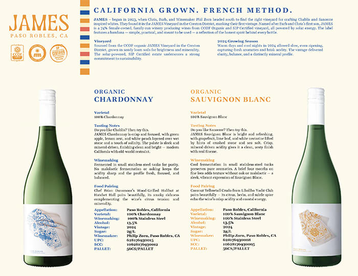 James Wine Brand Sheet preview