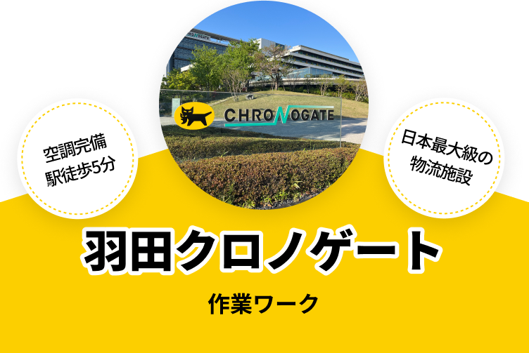 空調完備 駅徒歩5分 日本最大級の物流施設 羽田クロノゲート 作業ワーク
