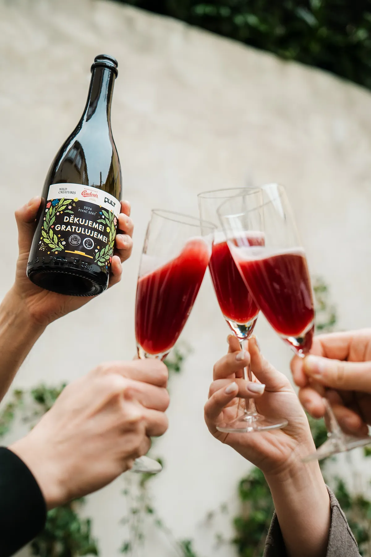 Přípitek s pivním sektem