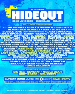 Hideout Festival 2025 lineup poster.