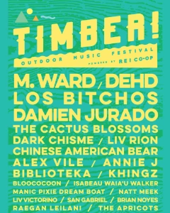Timber Outdoor Music Festival 2025 lineup poster.