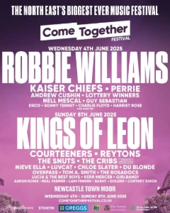 Come Together 2025 lineup poster.