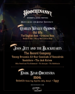 Hoochenanny Whiskey & Music Festival 2025 lineup poster.