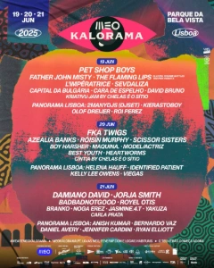 MEO Kalorama Lisboa 2025 lineup poster.