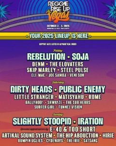 Reggae Rise Up Vegas 2025 lineup poster.