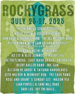 RockyGrass 2025 lineup poster.