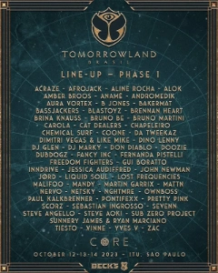 Tomorrowland Brasil 2025 lineup poster.