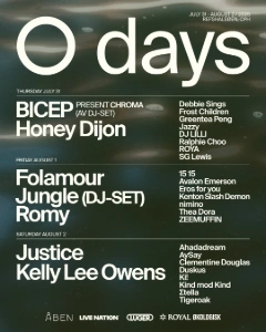 O Days 2025 lineup poster.