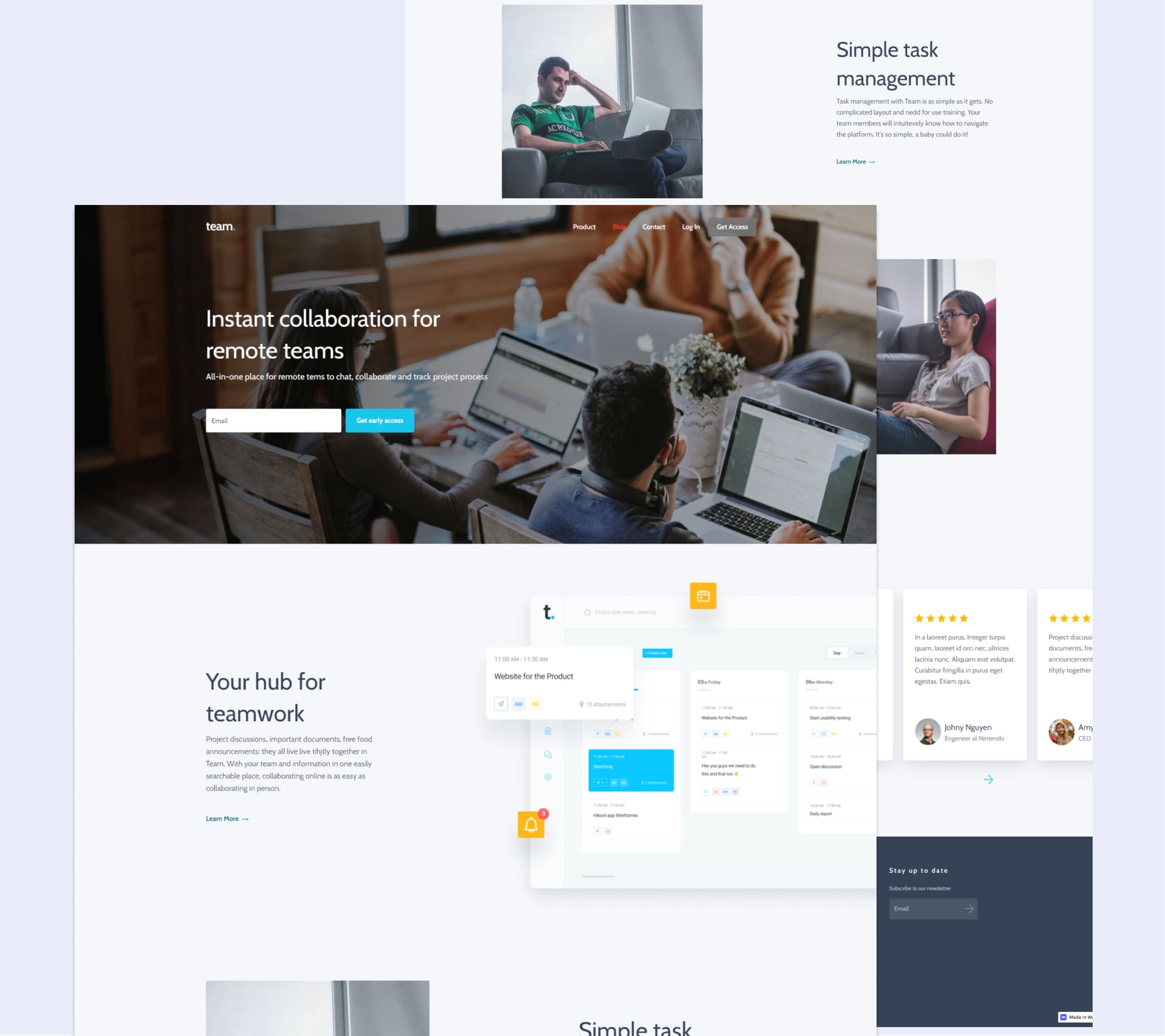 A mockup of a project