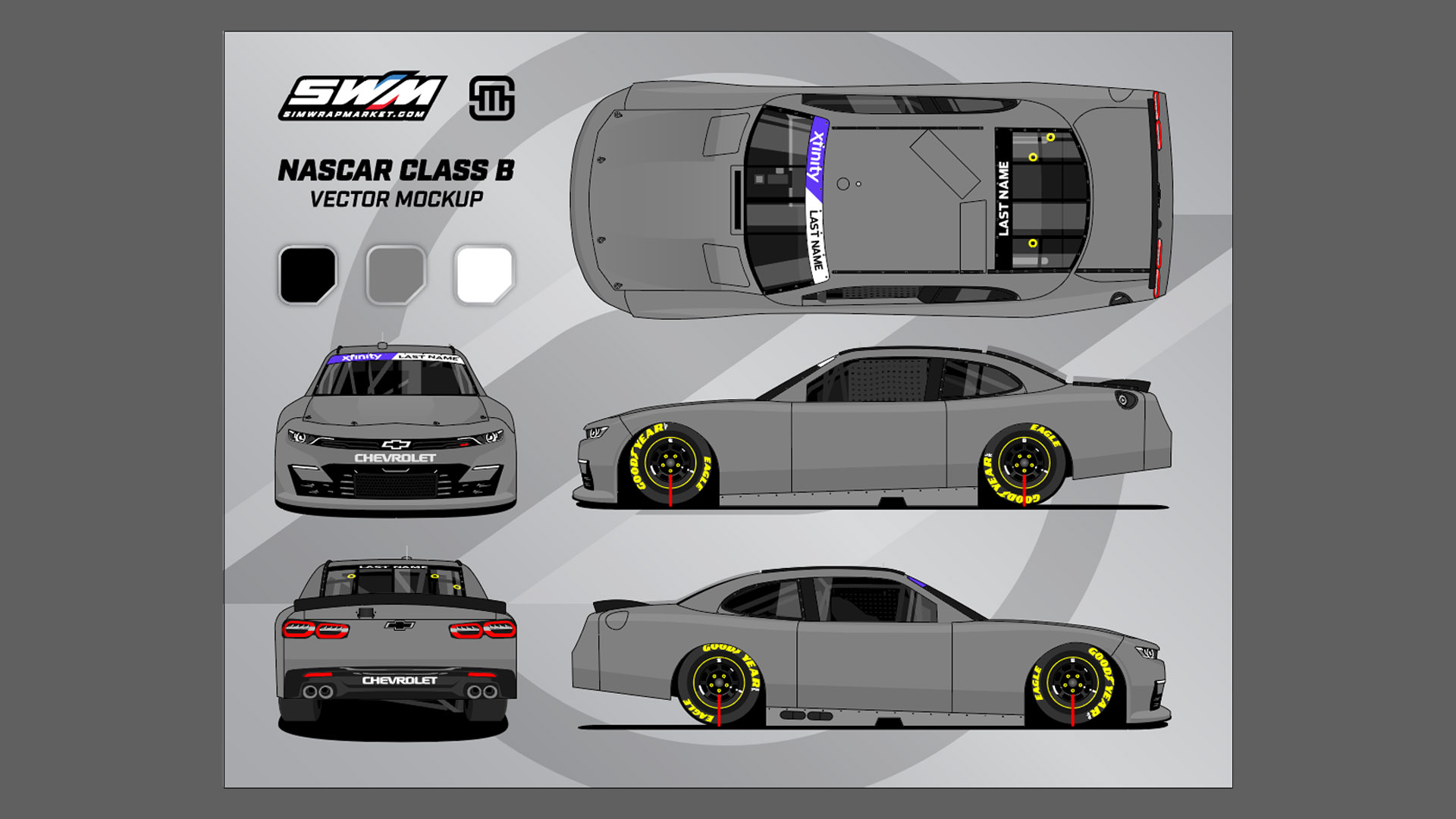 NASCAR Class B - Vector Mockup Template