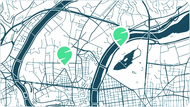 Plan ville pour exemple trajet