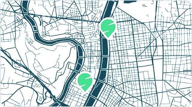 Plan ville pour exemple trajet