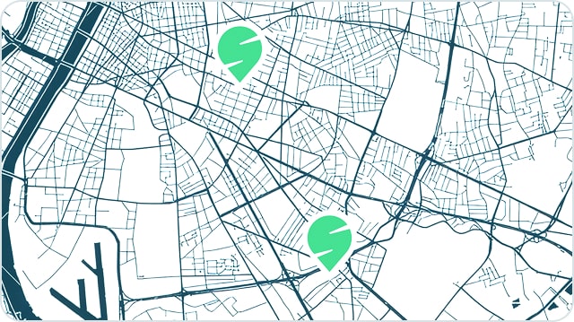 Plan ville pour exemple trajet