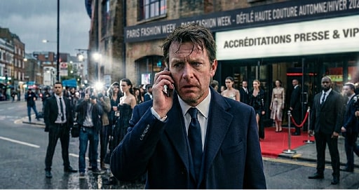 Homme en costume inquiet au téléphone