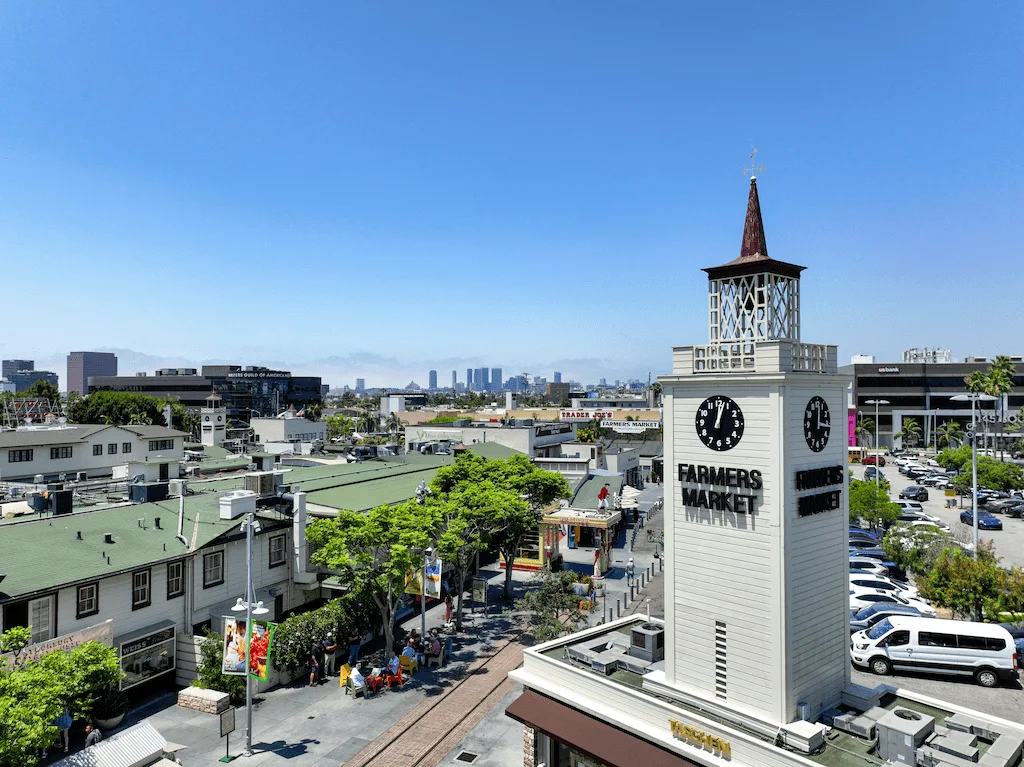 Photo from aerial footage captured above Farmer's Market.