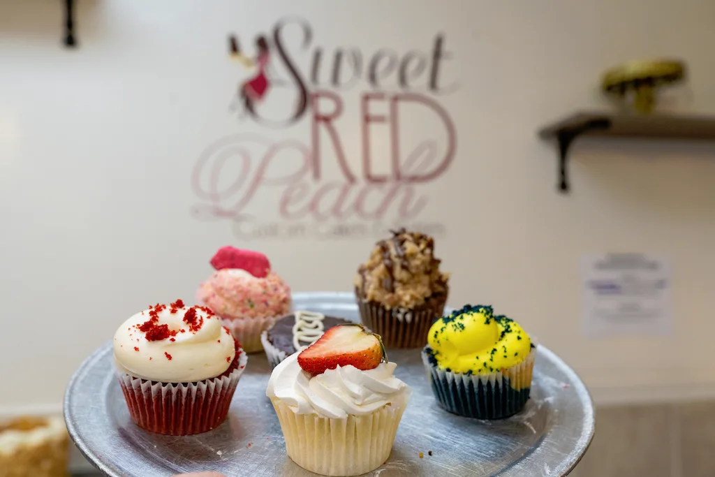 Close-up of cupcakes baked at Sweet Red Peach, a bakery featured in U.S. Bank's Small Business, Big Ambition campaign.