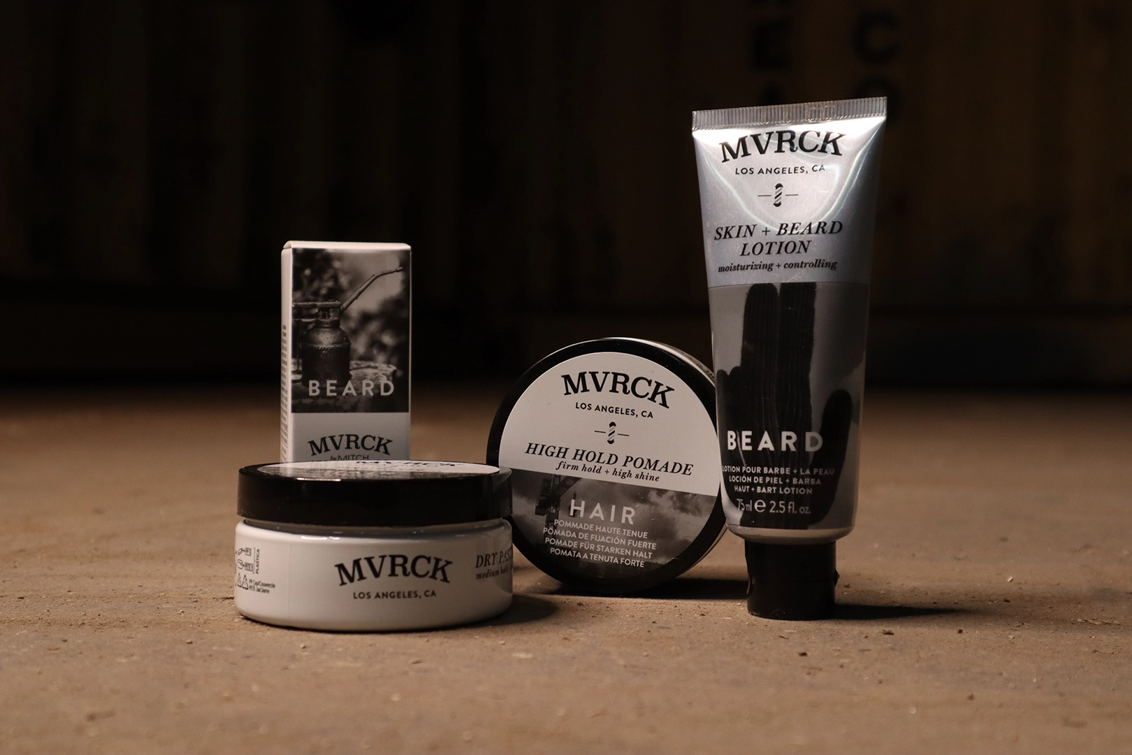 Product photography showing hair products
