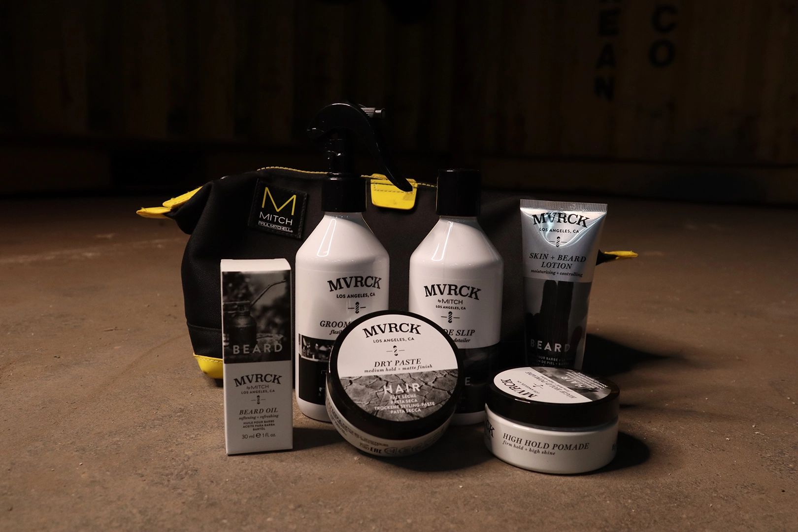 Product photography showing hair products