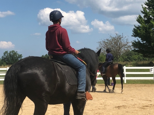 Footpath Kid on Horse.