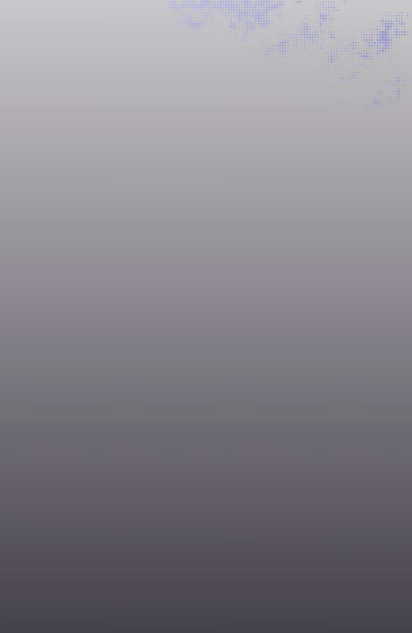 Purple pixelated cloud-like pattern on black background in the image's top right corner.