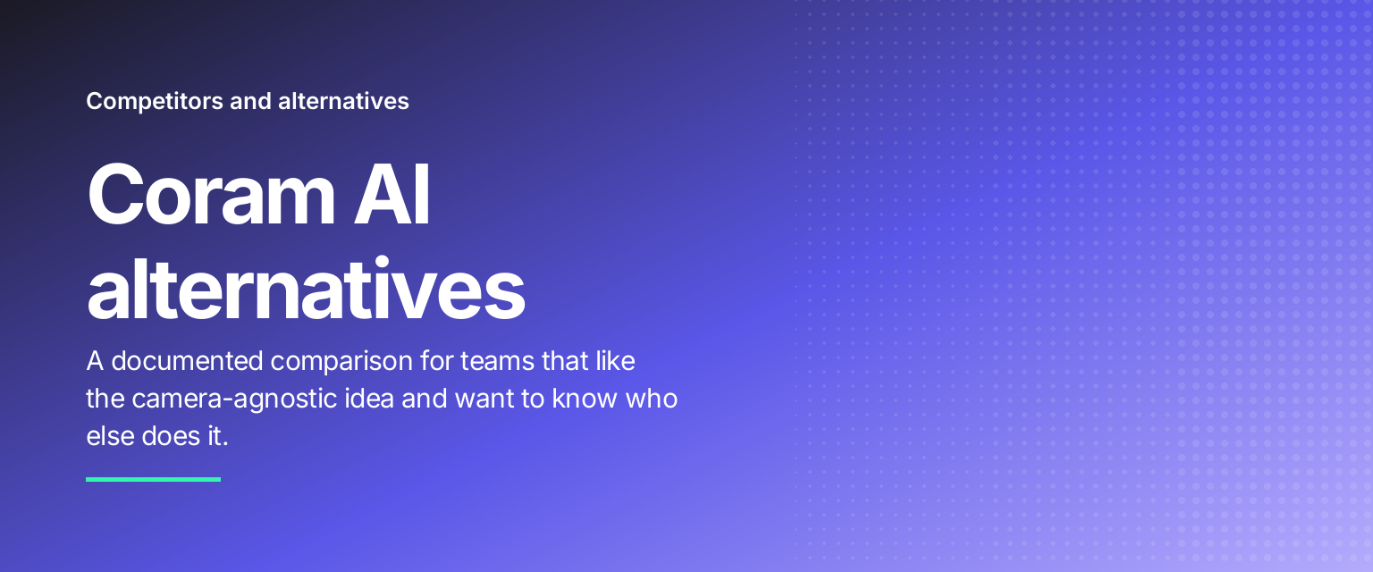 Coram AI alternatives: A documented comparison for teams that like the camera-agnostic idea and want to know who else does it